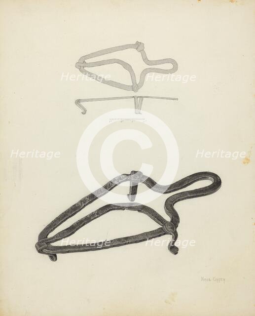 Flat Iron Holder, c. 1940. Creator: Neva Coffey.