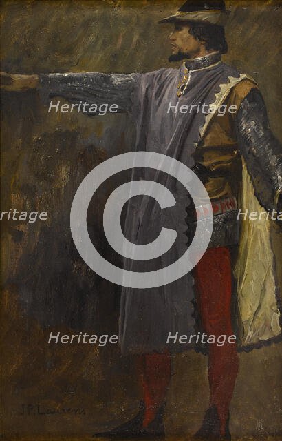 Esquisse de détail pour l'Hôtel de Ville de Paris : Etienne Marcel protège le Dauphin, c.1889. Creator: Jean-Paul Laurens.