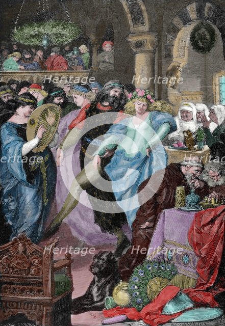 Wedding of Lohengrin and Elsa, daughter of the Duke of Brabant, Germania, 1882. Creator: Adolf Closs.