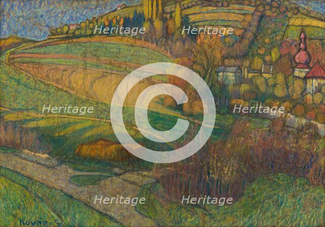 Forest landscape in autumn, 1909-1914. Creator: Konstantín Kövári-Kacmarik.