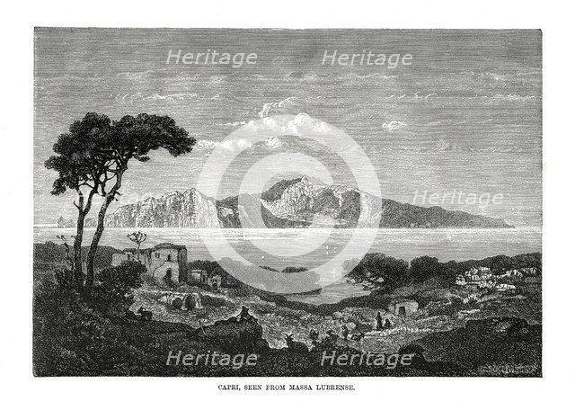 Capri seen from Massa Lubrense, Italy, 1879. Artist: Unknown