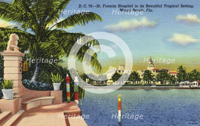 'St Francis Hospital in its Beautiful Tropical Setting, Miami Beach, Florida', USA, 1941. Artist: Unknown