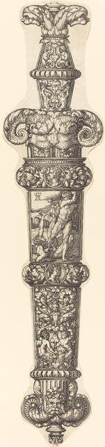 Design for a Dagger Sheath with Cain and Abel, 1539. Creator: Heinrich Aldegrever.