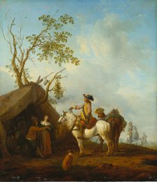 Horsemen before a Camp Follower's Tent, 18th century - 19th century. Creator: Unknown.