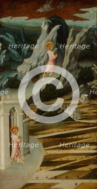 Saint John the Baptist Entering the Wilderness, 1455-1460. Artist: Giovanni di Paolo (ca 1403-1482)