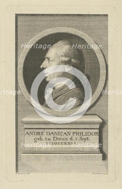 Portrait of François-André Danican Philidor (1726-1795) , c. 1790. Creator: Liebe, Gottlob August (1746-1819).