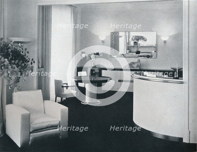 'Bar corner of a dining room designed by Jacques Adnet', c1940. Artist: Unknown.