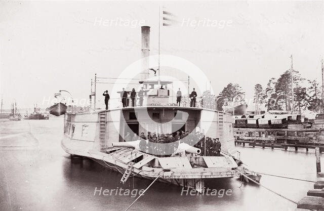 U.S. Gunboat "Commodore Perry" on Pamunkey River, 1861-65. Creator: Tim O'Sullivan.