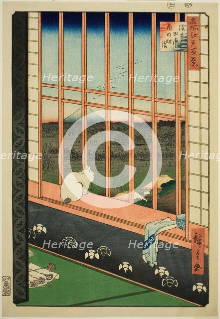 Asakusa Rice Fields and Torinomachi Festival (Asakusa tanbo Torinomachi mode..., 1857. Creator: Ando Hiroshige.