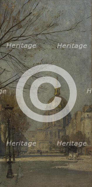 Sketch for the escalier des Fêtes in the Hôtel de Ville...Boulevard des Invalides...1889 and 1891.  Creator: Jean Henri Zuber.