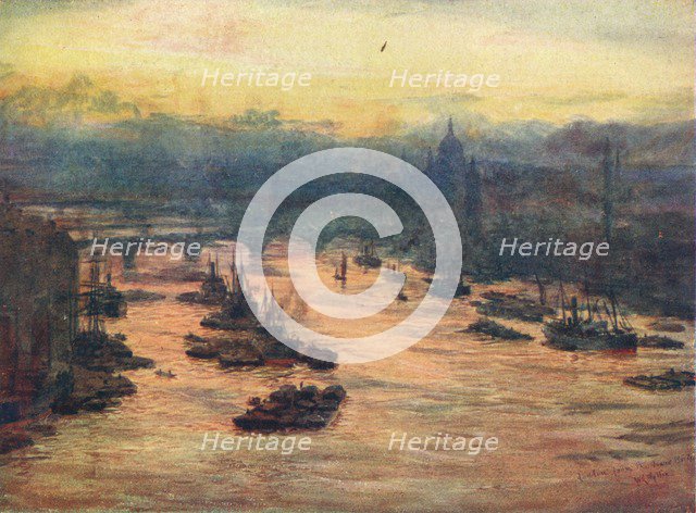 'London, from the Tower Bridge', 1905 (1906). Artist: Unknown