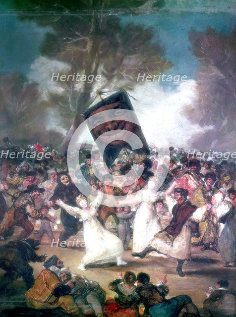 'Bull fight in a village', 1812-1814. Artist: Francisco Goya