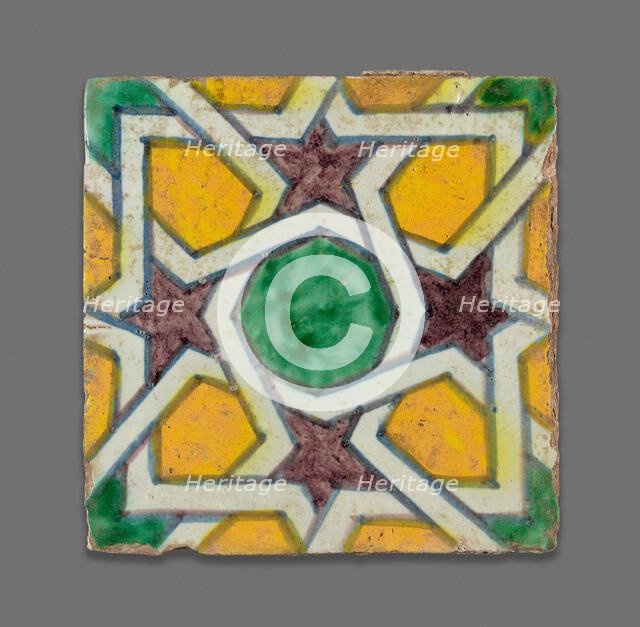 Square Tile, Morocco, Late 19th century. Creator: Unknown.