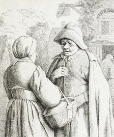 Man and Woman Conversing, c1673. Creator: Adriaen van Ostade.