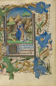 David in Prayer; Book of Hours, about 1450-1455. Creator: Master of Guillebert de Mets.