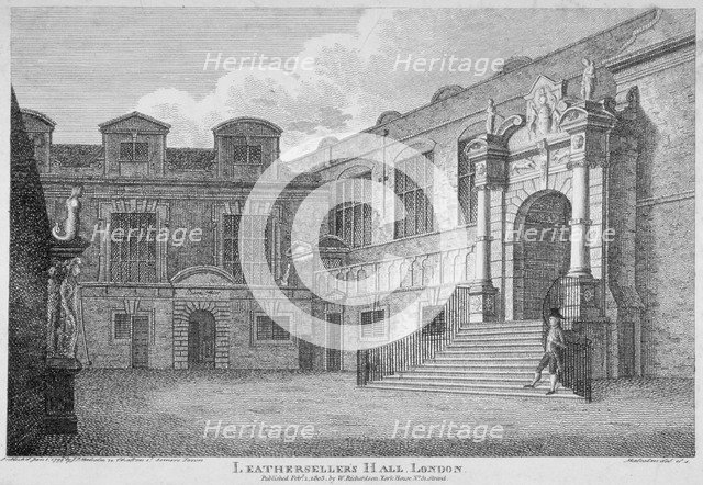 View of the courtyard, Leathersellers' Hall, City of London, 1803. Artist: James Peller Malcolm