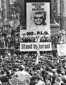 Anti-PLO rally, Trafalgar Square, London, July 1981. Artist: Sidney Harris