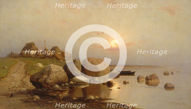 A fishing village, 1892. Artist: Klever, Juli Julievich (Julius), von (1850-1924)