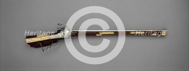 Wheellock Rifle, German, Schwäbisch Gmünd, ca. 1680-90. Creator: Johann Michael Maucher.