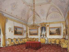 Interiors of the Winter Palace. The Third Reserved Apartment. The Drawing Room, 1872. Artist: Hau, Eduard (1807-1887)