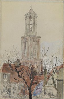 Tower of the Cathedral of Utrecht, Holland, 1898. Creator: Cass Gilbert.