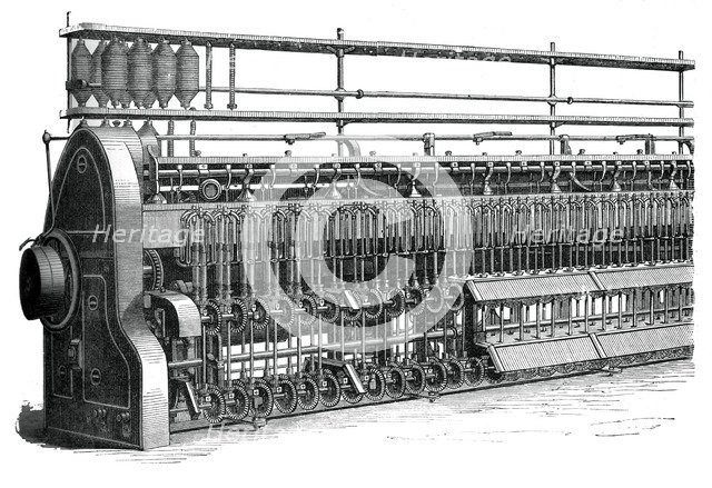 Bobbin and fly frame, c1880. Artist: Unknown