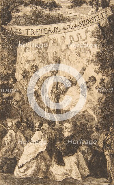 Frontispiece for "Les Tréteaux de Monselet", 1859. Creator: Felix Bracquemond.