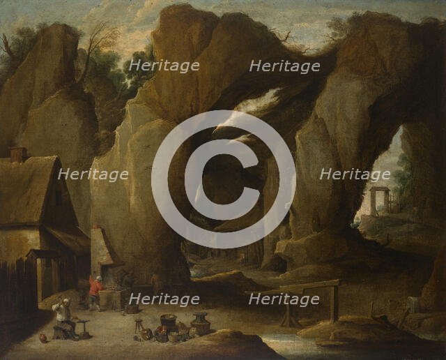 Forge Among Rocks, 2nd half of 17th century. Creator: Follower of David Teniers II.