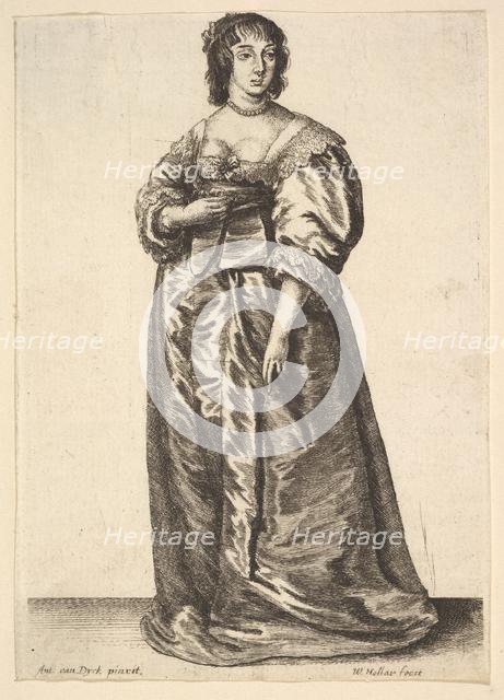 Whole-length lady, after Anthony van Dyck, 1625-77. Creator: Wenceslaus Hollar.