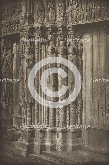 Chartres Cathedral. Right Door of the Royal Portal, West Side, XII Century, before July 1857. Creator: Charles Nègre.