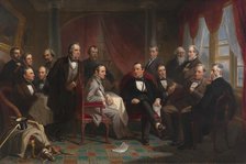 Washington Irving and his Literary Friends at Sunnyside, 1864. Creator: Christian Schussele.