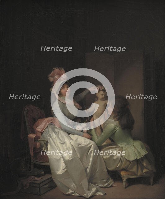 Garlanding the Statuette of Cupid, Between 1776 and 1845. Creator: Boilly, Louis-Léopold (1761-1845).