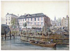 Construction of London Bridge, 1826. Artist: Edward William Cooke