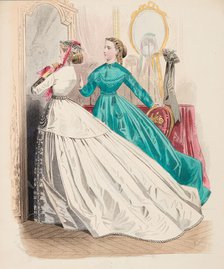 Fashion Plate - Petit Courrier des Dames 'Modes de Paris', 1865. Creator: Gilquin fils.