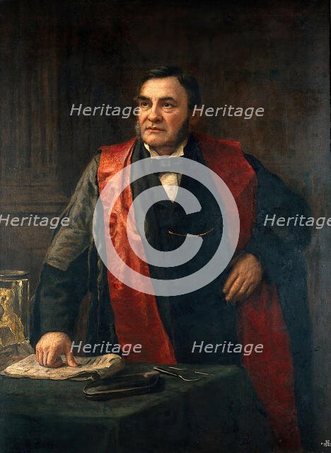 John Wood FRS, FRCS (1825-1891) giving a lecture, 1888. Creator: Henry Jamyn Brooks.