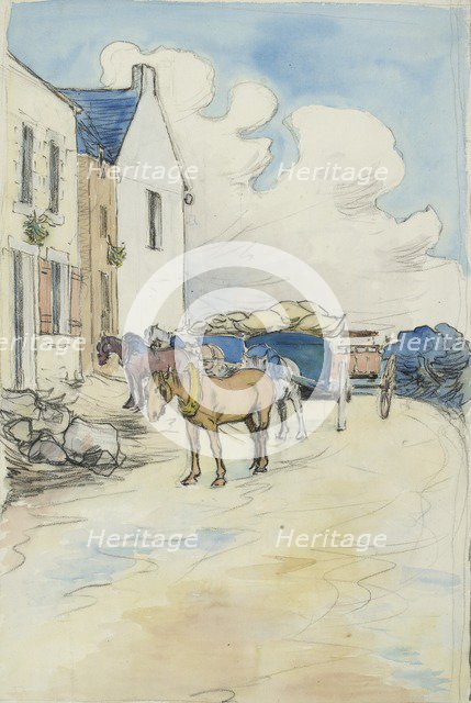 Outside the Wine Shop, late 19th century. Artist: Robert Polhill Bevan.