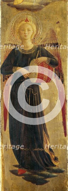 Angel making music (From the Tabernacle of the Linaioli), ca. 1433. Creator: Angelico, Fra Giovanni, da Fiesole (ca. 1400-1455).