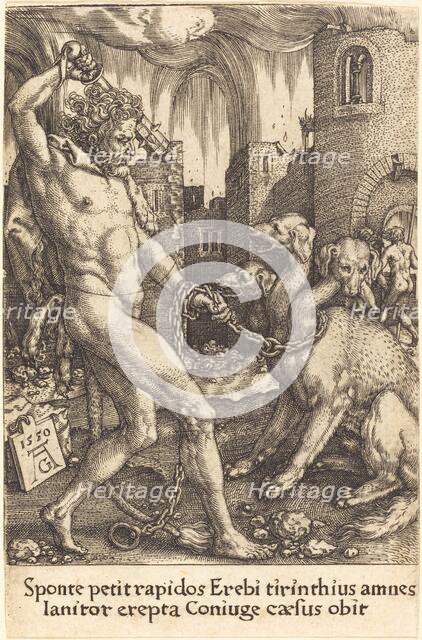 Hercules and Cerberus, 1550. Creator: Heinrich Aldegrever.