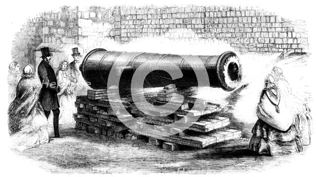 Great Brass Gun taken from the Chinese, just placed on the North Terrace, Windsor Castle, 1858. Creator: Unknown.