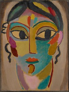 Mystical Head: Head of a Girl (Frontal), 1918. Creator: Javlensky, Alexei, von (1864-1941).