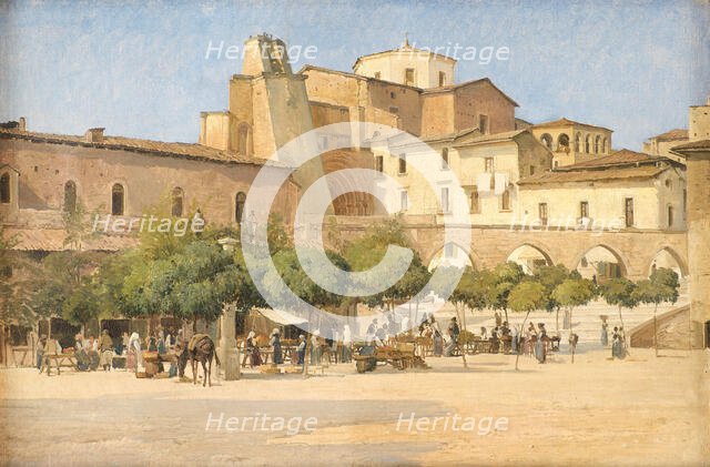 The square in Sulmona, 1856-1903. Creator: Edvard Frederik Petersen.