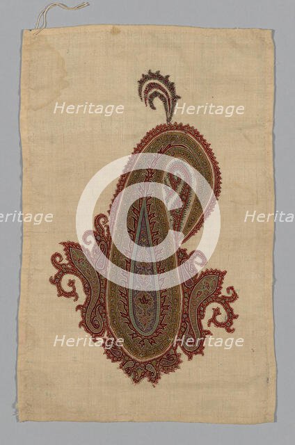 Fragment (From a Shawl), India, c. 1835. Creator: Unknown.