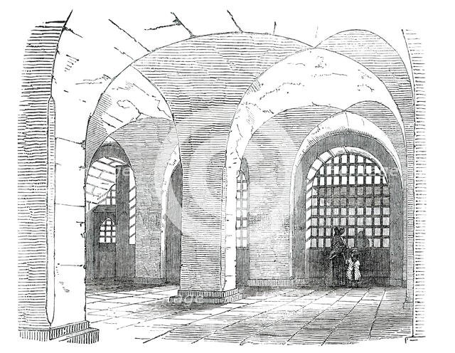 Corridor, Newgate Prison, 1850. Creator: Unknown.