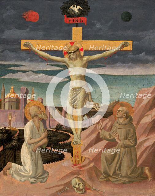 The Crucifixion with Saint Jerome and Saint Francis, c. 1445/1450. Creator: Pesello Peselli.