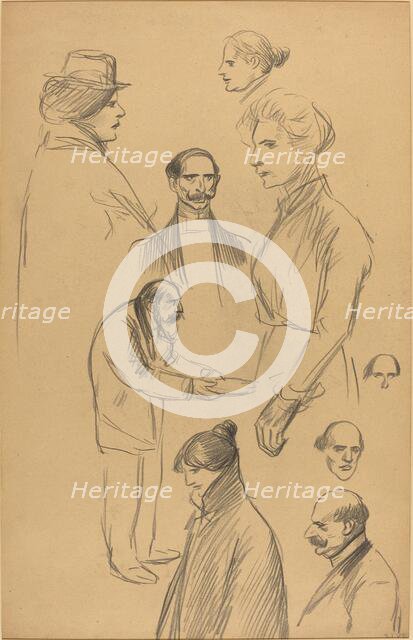 Figure Studies [verso], late 19th-early 20th century. Creator: Theophile Alexandre Steinlen.