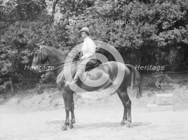 McCulloch, Mrs., on horseback, 1929 June 13. Creator: Arnold Genthe.