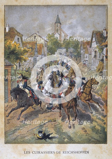 'Les Cuirassiers de Reichshoffen', 6th August 1870, Franco-Prussian War, 1870-1871. Artist: Unknown