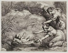 The Finding of Moses, c. 1655. Creator: Bartolomeo Biscaino.