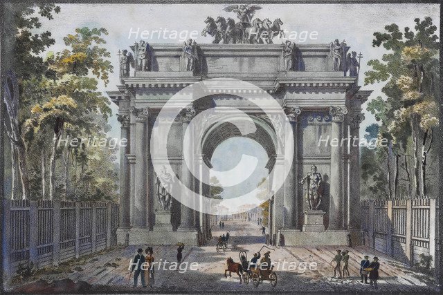 The Narva Triumphal Gate in St. Petersburg, 1821.