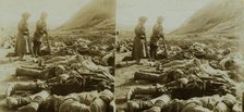 The shattered remains of Russian heroes who were killed near 203 Metre Hill, Port Arthur, c1905. Creator: Underwood & Underwood.